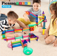 PicassoTiles 120 Piece Marble Run Building Blocks